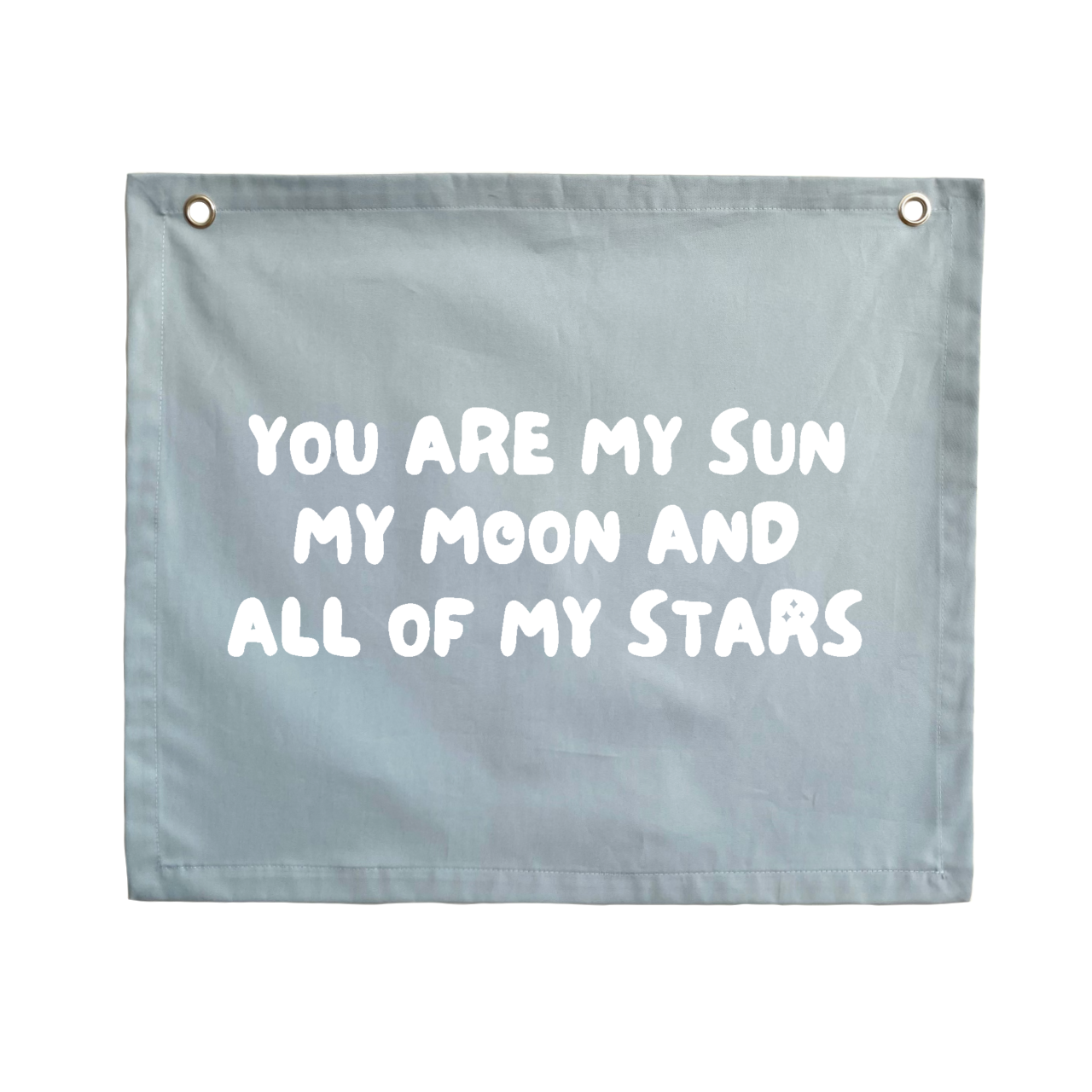 You are my sun, moon and all my stars wall banner. Boys bedroom styling. Boys bedroom wall decor. Boys bedroom wall banner. Boys bedroom inspo. Nursery decor ideas. Celestial nursery banner. Nursery wall decor. Sun moon and stars room inspo. Gender neutral bedroom decor. Space playroom decor.