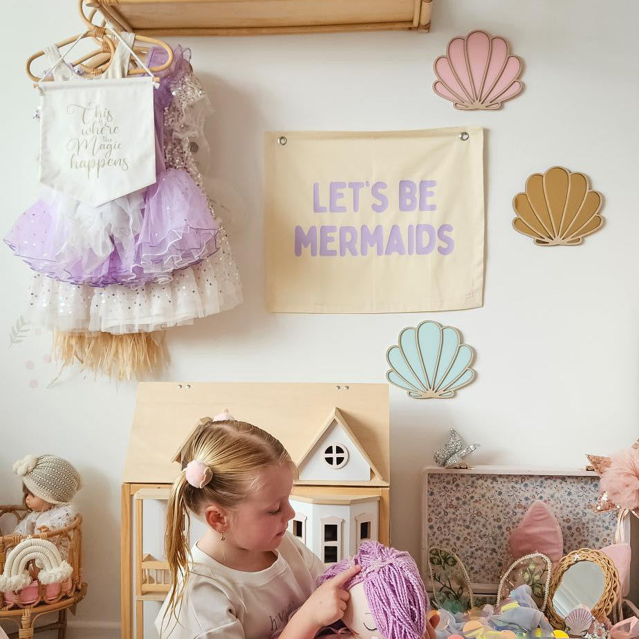 Girls mermaid wall banner. Girls under the sea room banner. Let’s be mermaids wall banner. Girls ocean bedroom wall banner. Girls mermaid wall decor. Ocean girls bedroom styling. Mermaid girls bedroom wall decor. Girls mermaid room inspo. Under the sea girls bedroom inspo. Girls ocean bedroom ideas. Girls under the sea bedroom decor. Girls mermaid wall decor. Mermaid wall banner.