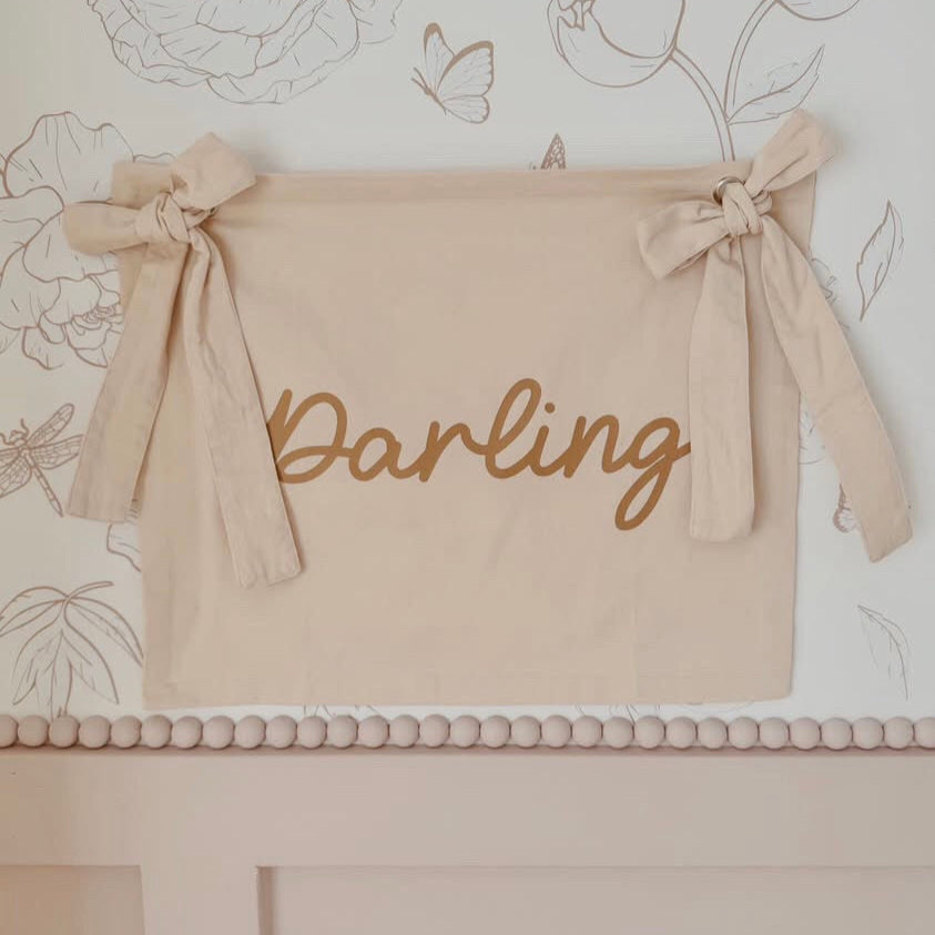 Darling bows wall banner. Girls cottagecore bedroom styling. Girls vintage bedroom wall decor. Girls bedroom darling wall banner. Girls bows wall decor. Girls bows bedroom. Girls cottagecore bedroom decor ideas. 7 year old bedroom ideas. 10 year old vintage bedroom ideas. 12 year vintage old bedroom ideas.