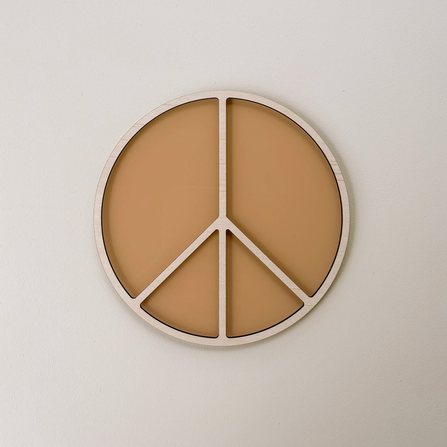 Peace coastal wall shape | Peace sign acrylic & timber decor