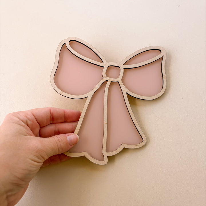Bow wall shape | girls bow acrylic & timber decor