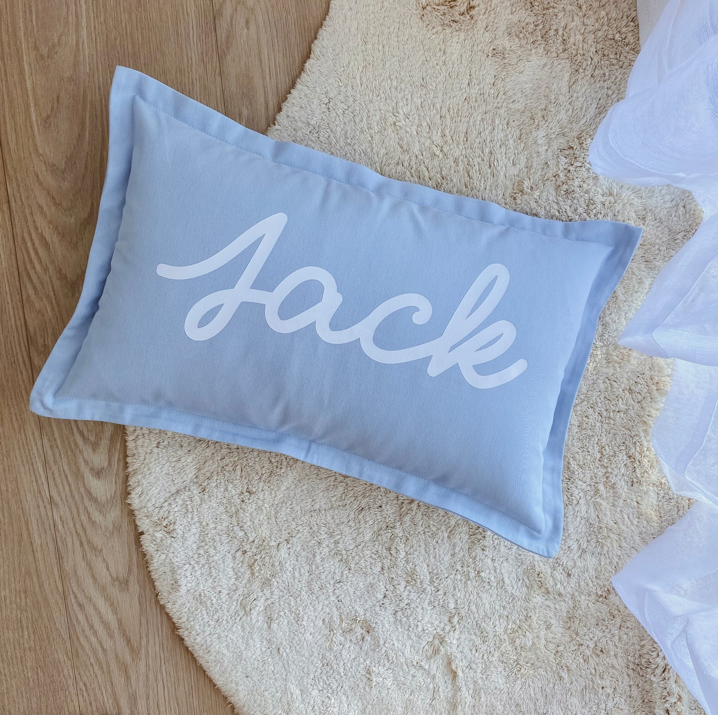 Personalised oblong cushion ~ Bay