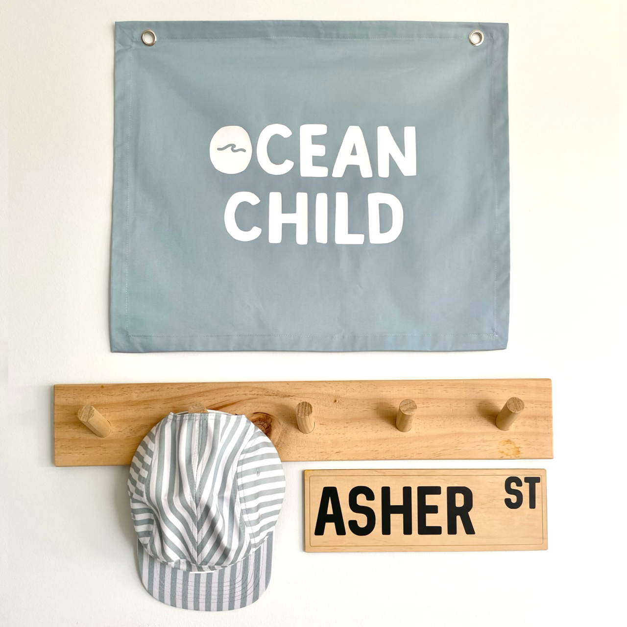 Ocean child wall banner ~ Sky blue ~ Imperfect