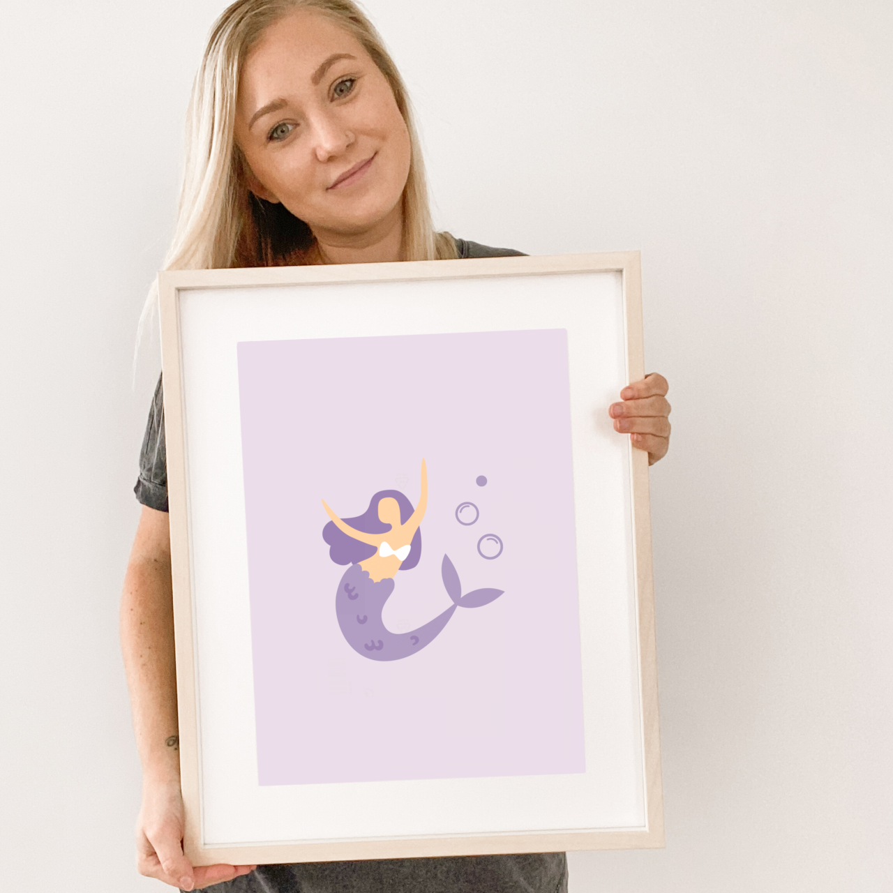 Mermaids girls wall prints / wall art ~ 2 colours