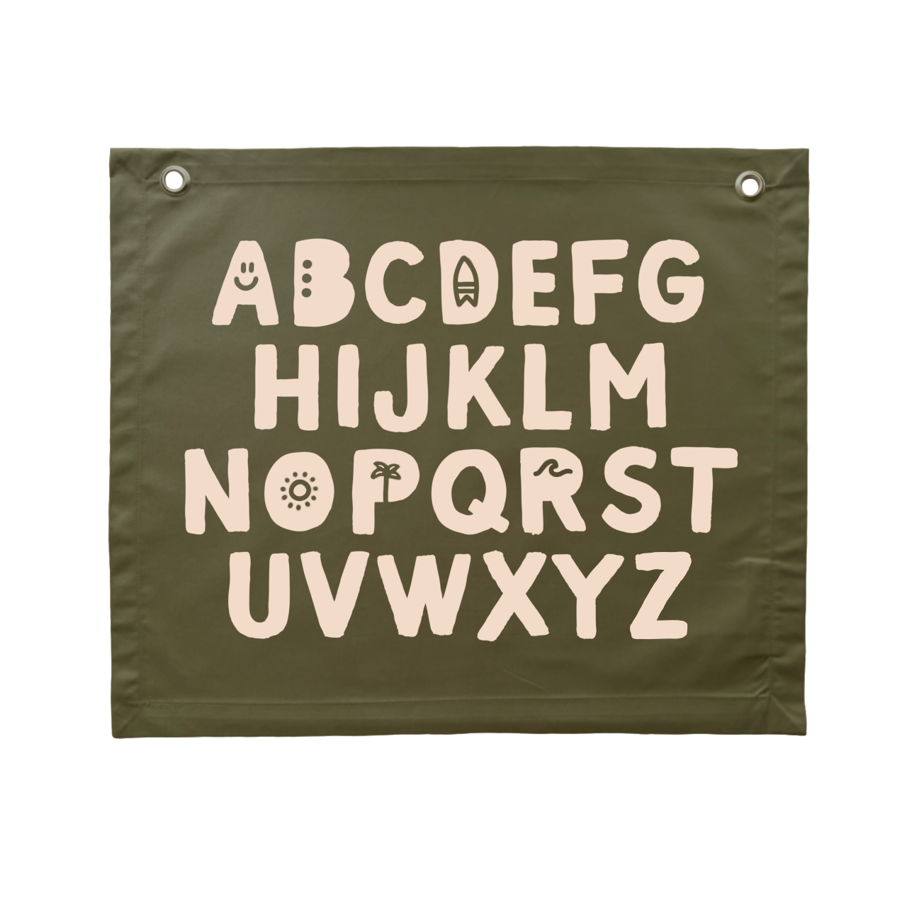 Army green kids room. Olive green nursery decor. Olive green Alphabet kids banner. Army green abc banner. Boys alphabet wall banner. Surf boys green bedroom styling. Boys calm surf bedroom decor. Boys surf bedroom wall banner. Boys fun surf room inspo. Beach boys bedroom inspo. Beach boys bedroom ideas. Coastal boys bedroom inspo. ABC wall banner. Deep green boys bedroom decor.