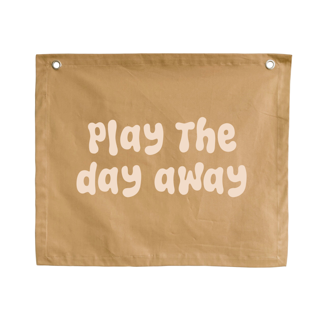 Play wall flag. Play the day away banner. Play sign. kids bedroom styling. kids play bedroom decor. Play wall banner. kids playroom inspo. kids bedroom inspo. kids bedroom ideas. Coastal kids playroom banner. kids wall banner.