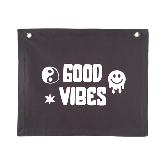 Good vibes kids wall banner ~ Black smoke ~ Sale