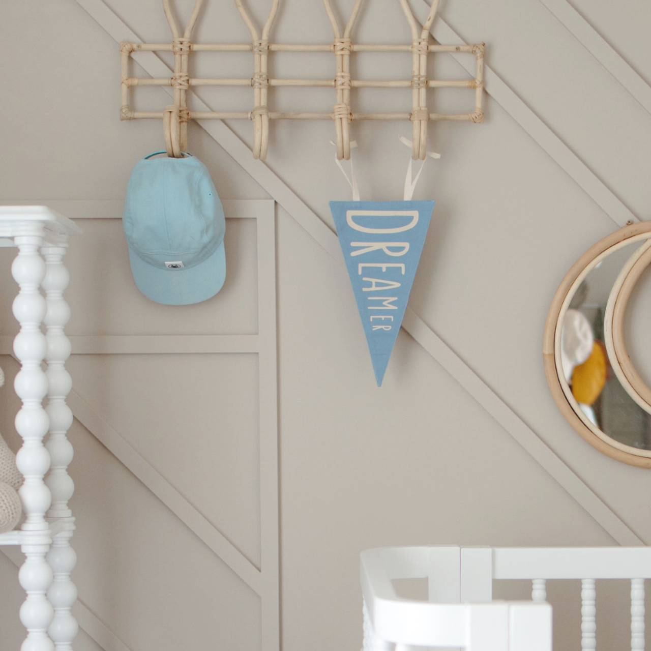 Dreamer tie up pennant flag | Nursery decor