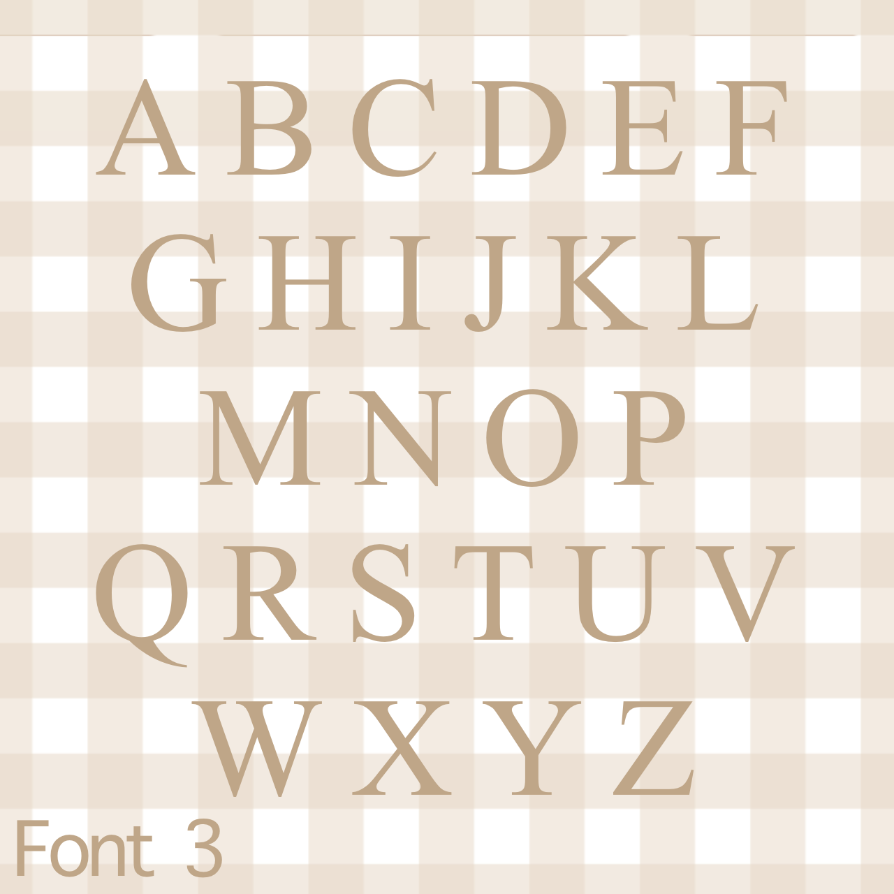 Personalised initial alphabet soup pennant flag ~ Neutral gingham