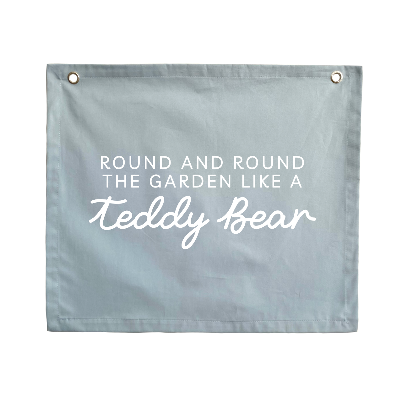 Teddy bear wall banner. Round and round the garden like a teddy bear. Boys teddy bear bedroom styling. Boys teddy bear bedroom wall decor. Boys bedroom teddy bear wall banner. Boys wall decor. Boys teddy bear bedroom. Boys teddy bedroom decor ideas. Teddy bear nursery banner. Teddy bear nursery.