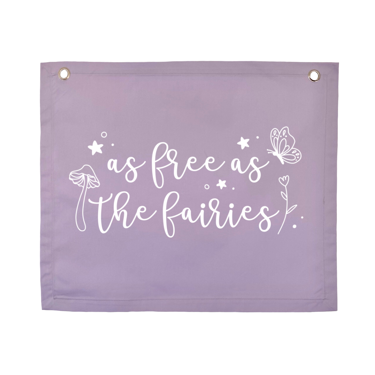 As free as the fairies girls wall banner / wall hanging ~ Lavender