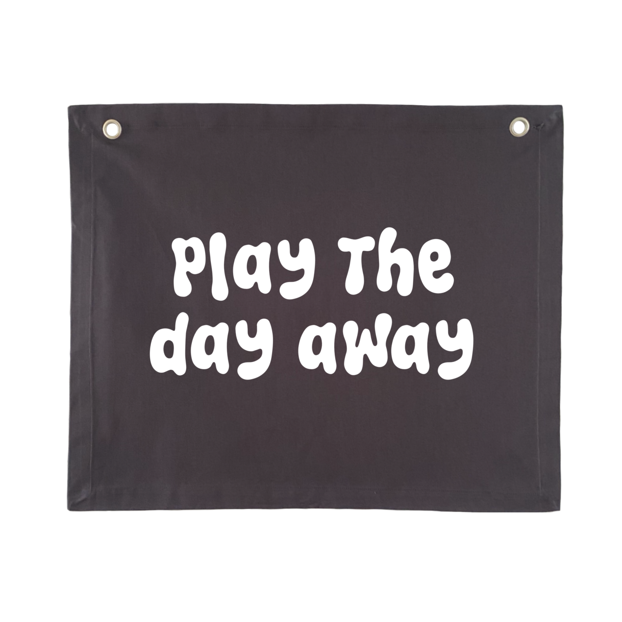 Play wall flag. Play the day away banner. Play sign. kids bedroom styling. kids play bedroom decor. Play wall banner. kids playroom inspo. kids bedroom inspo. kids bedroom ideas. Coastal kids playroom banner. kids wall banner.