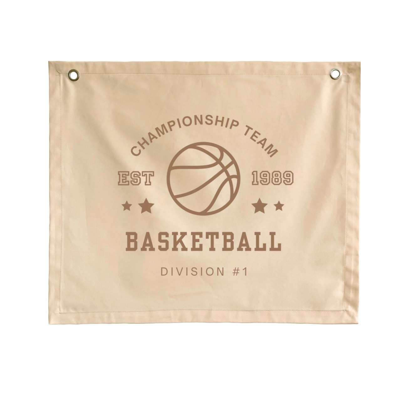 Neutral Basketball wall banner. Vintage sports bedroom decor. College sports nursery sign. Court side inspired playroom styling. Basket ball wall hanging. Kids rental friendly decor. Boys bedroom decor. Sports themed kids room. Playroom wall banner. Kids bedroom inspo. Kids room ideas. Neutral kids decor