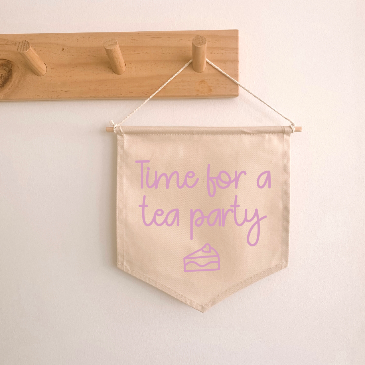 Tea party hanging banner / wall banner ~ Warm sand