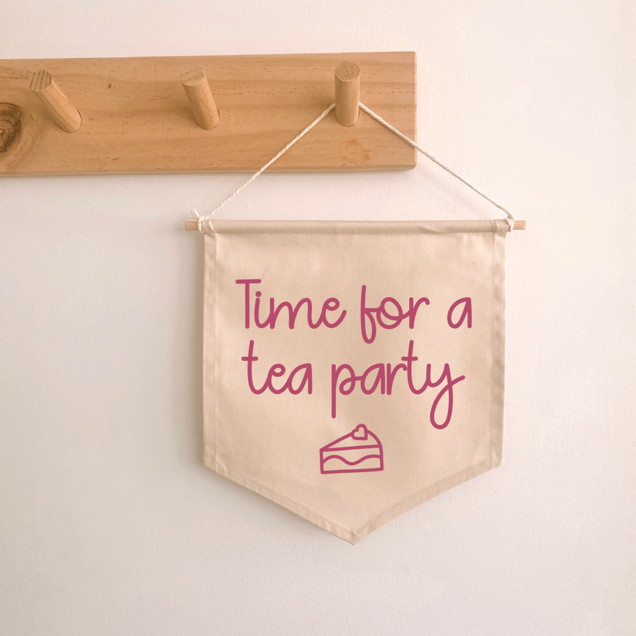Tea party hanging banner / wall banner ~ Warm sand