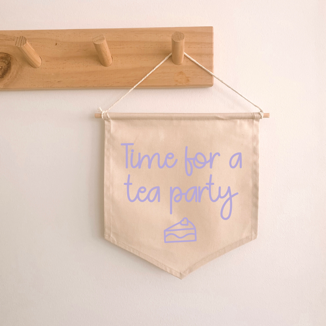 Tea party hanging banner / wall banner ~ Warm sand