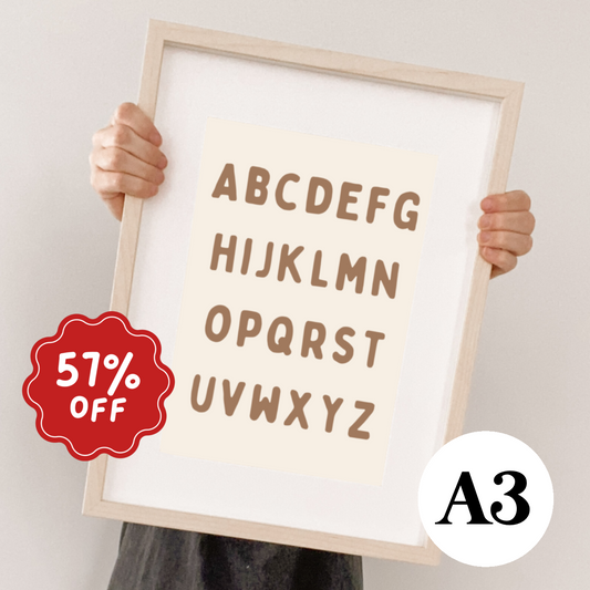 Alphabet ABC wall print ~ Chocolate ~ Discontinued colour
