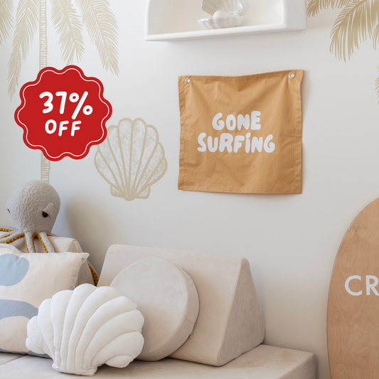 Gone surfing wall banner ~ Honey ~ Imperfect