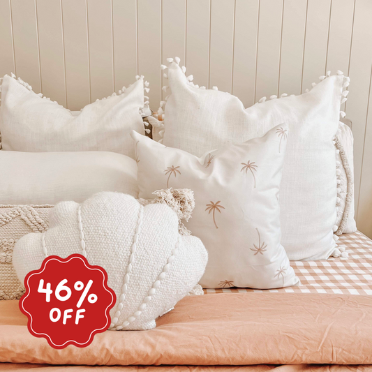 Vintage palms cushion slip ~ Imperfect