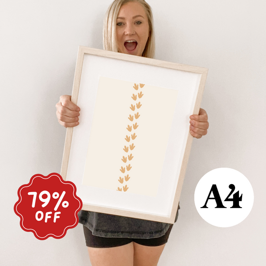 Dino tracks wall print ~ Honey ~ Parchment paper ~ Discontinued