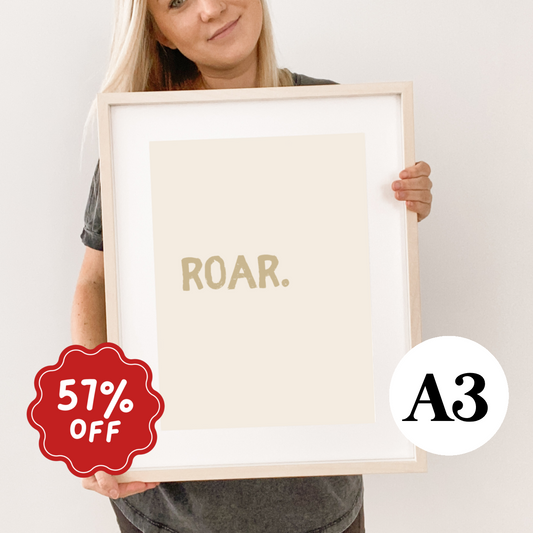 Roar wall print ~ Wheat ~ Imperfect ~ A3
