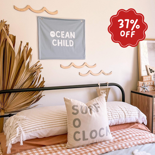 Ocean child wall banner ~ Sky blue ~ Imperfect