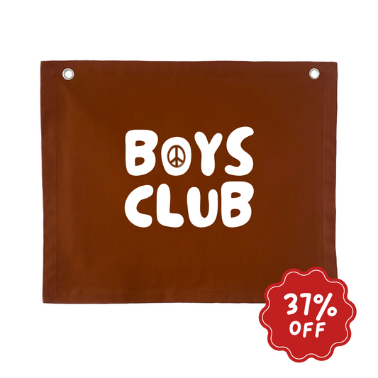 Boys club wall banner ~ Rust ~ Happy Boys branding