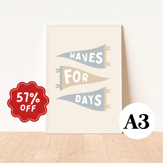 Waves for days wall print ~ Imperfect ~ A3
