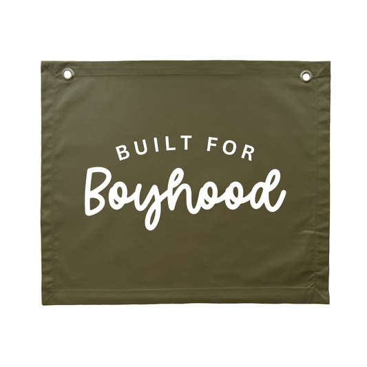 Built for Boyhood Banner, Boyhood Wall Banner, Boys Wall Banner, Olive Green Wall Banner, Army Green Wall Banner, Olive Green Kids Decor, Army Green Kids Decor, Olive Green Boys Decor, Army Green Boys Decor, Olive Green Boys Bedroom, Army Green Boys Bedroom, Olive Green Kids Room Decor, Army Green Kids Room Decor, Boys Olive Green Bedroom Decor, Boys Army Green Bedroom Decor, Boys Bedroom Decor, Boys Wall Decor, Kids Bedroom Decor, Kids Wall Banner, Kids Room Banner, Fabric Wall Banner, Canvas Wall Banner