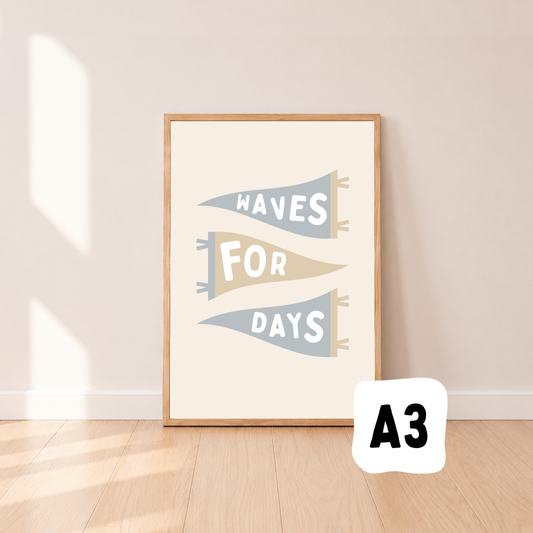 Waves for days wall print ~ Sale