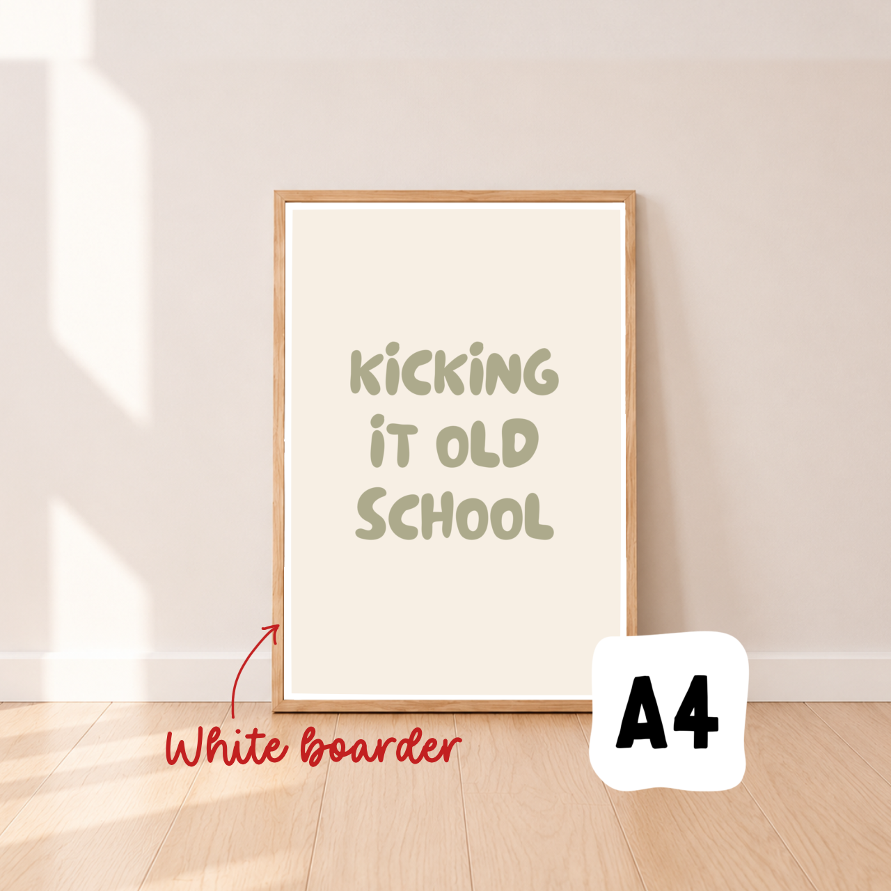 Kicking it old school print ~ Moss ~ Sale