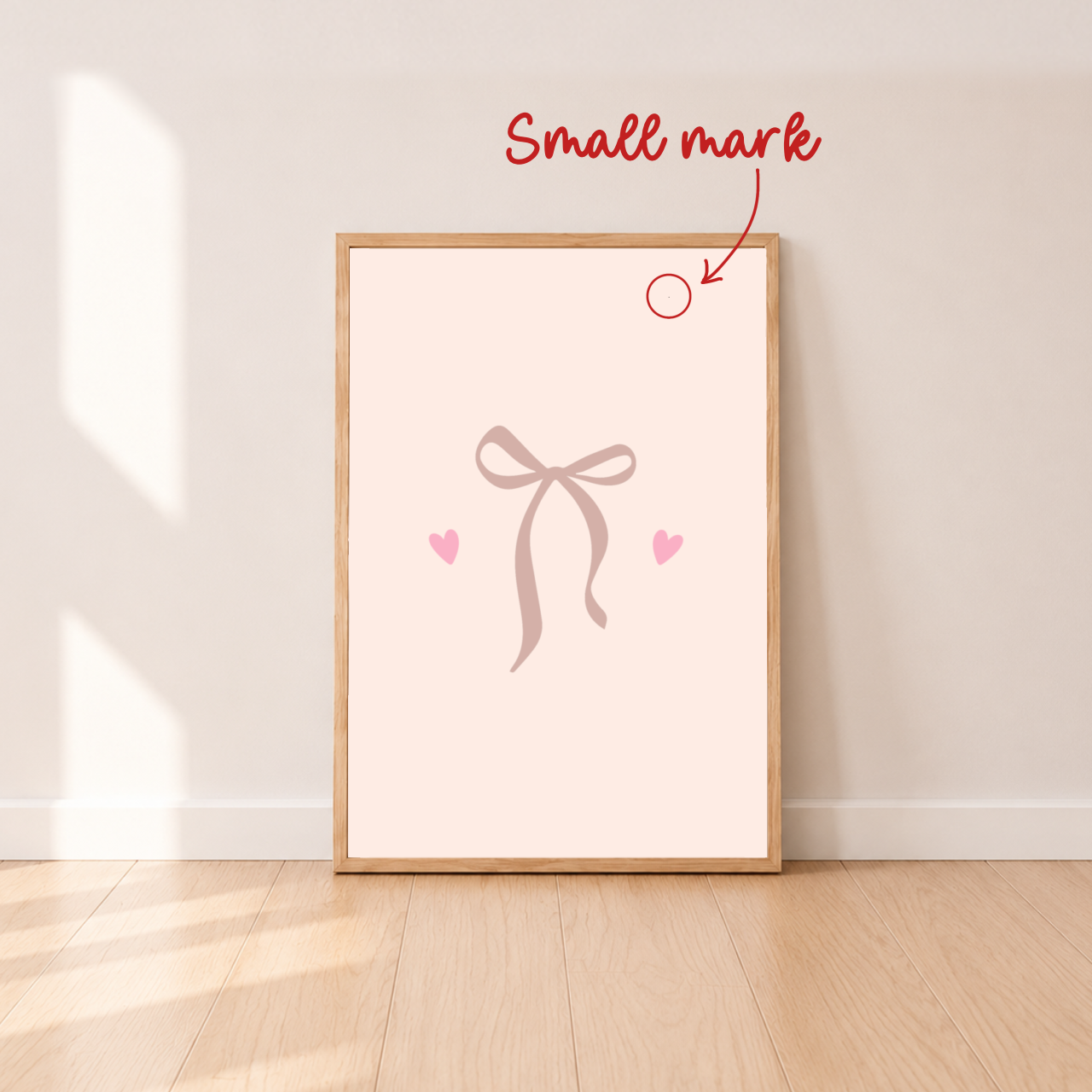 Bow wall print ~ Rose quartz ~ Sale