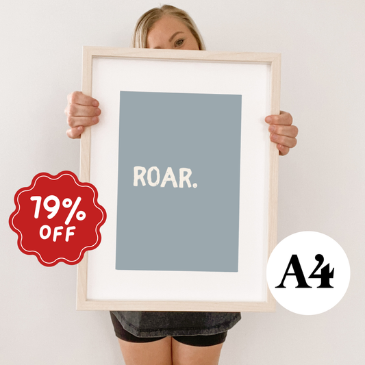 Roar wall print ~ Blue ~ Parchment paper ~ Discontinued