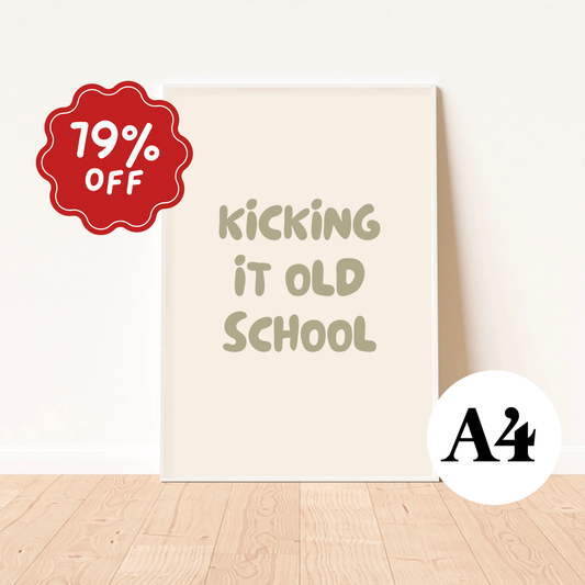 Kicking it old school print ~ Moss ~ Card stock Imperfect
