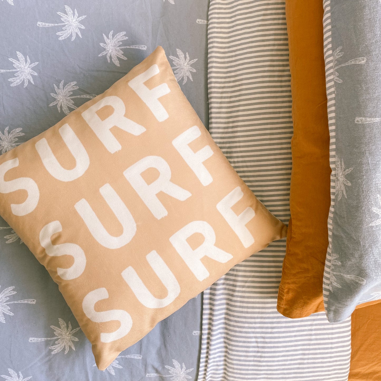 surf surf surf cushion. Coastal boys cushion. Neutral boys decor. Neutral boys bedroom inspo. Surf boys bedroom styling. Boys surf bedroom decor. Boys surf bedroom cushion. Boys surf room inspo. Beach boys bedroom inspo. Beach boys bedroom ideas.