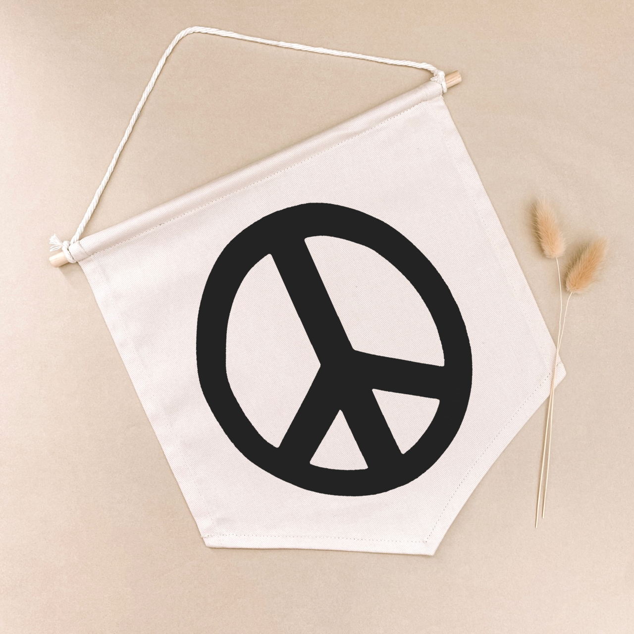 Peace sign hanging kids wall banner / wall hanging ~ Warm sand