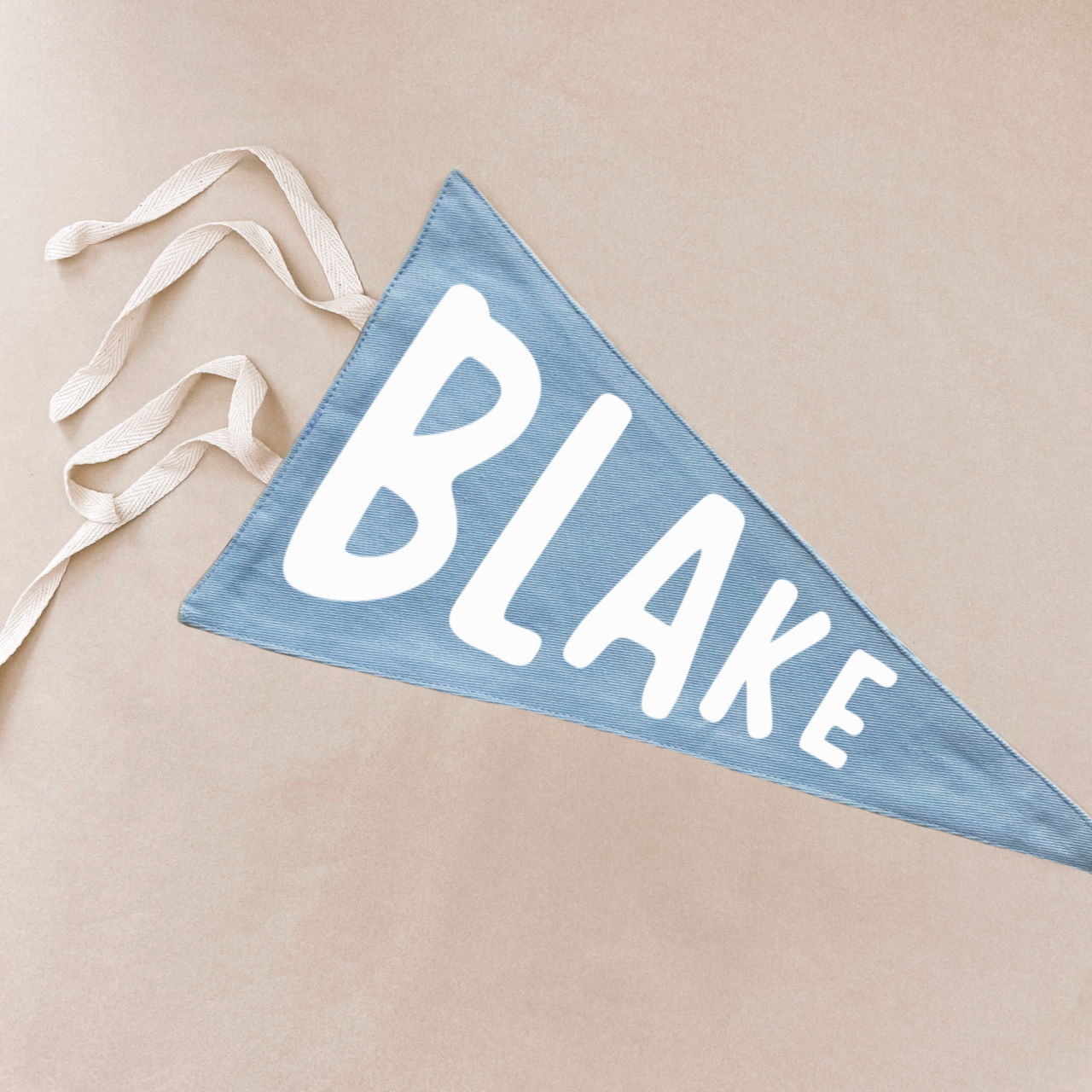 Personalised name tie up pennant flag / wall hanging