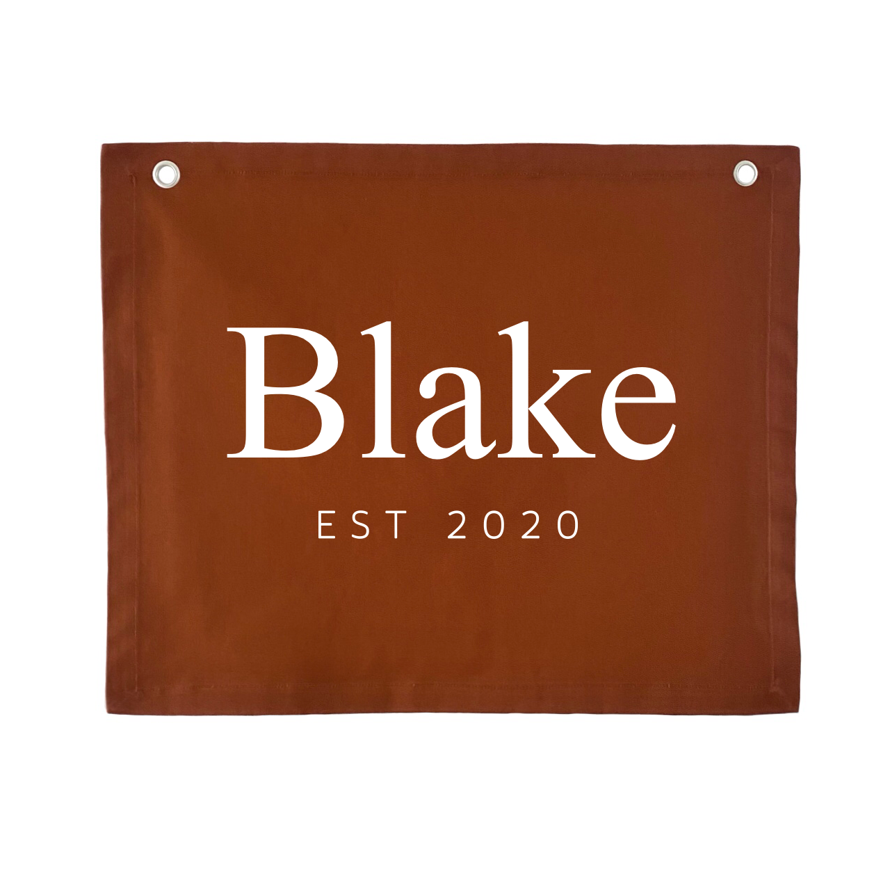 Personalised custom Established kids wall banner / wall hanging ~ Rust ~ 6 fonts