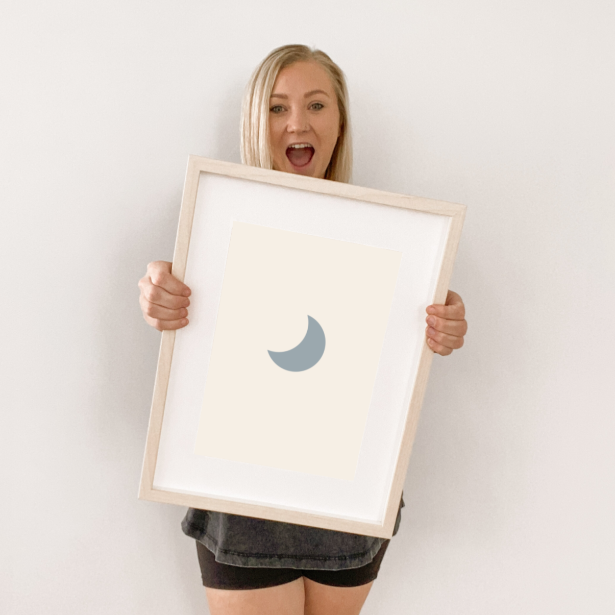 Crescent moon kids wall print / wall art ~ 6 colours