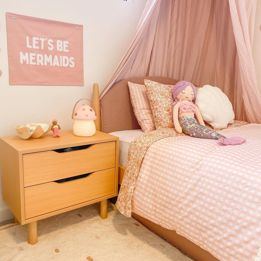 Let’s be mermaids girls wall banner ~ Petals pink ~ Sale