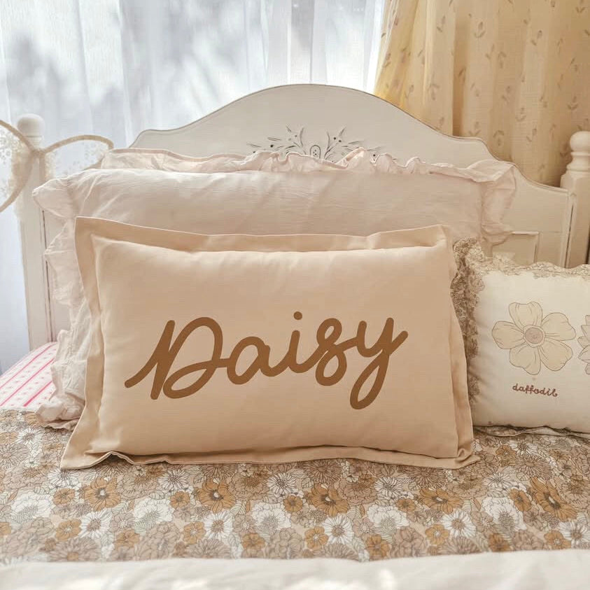 Personalised oblong cushion ~ Warm sand