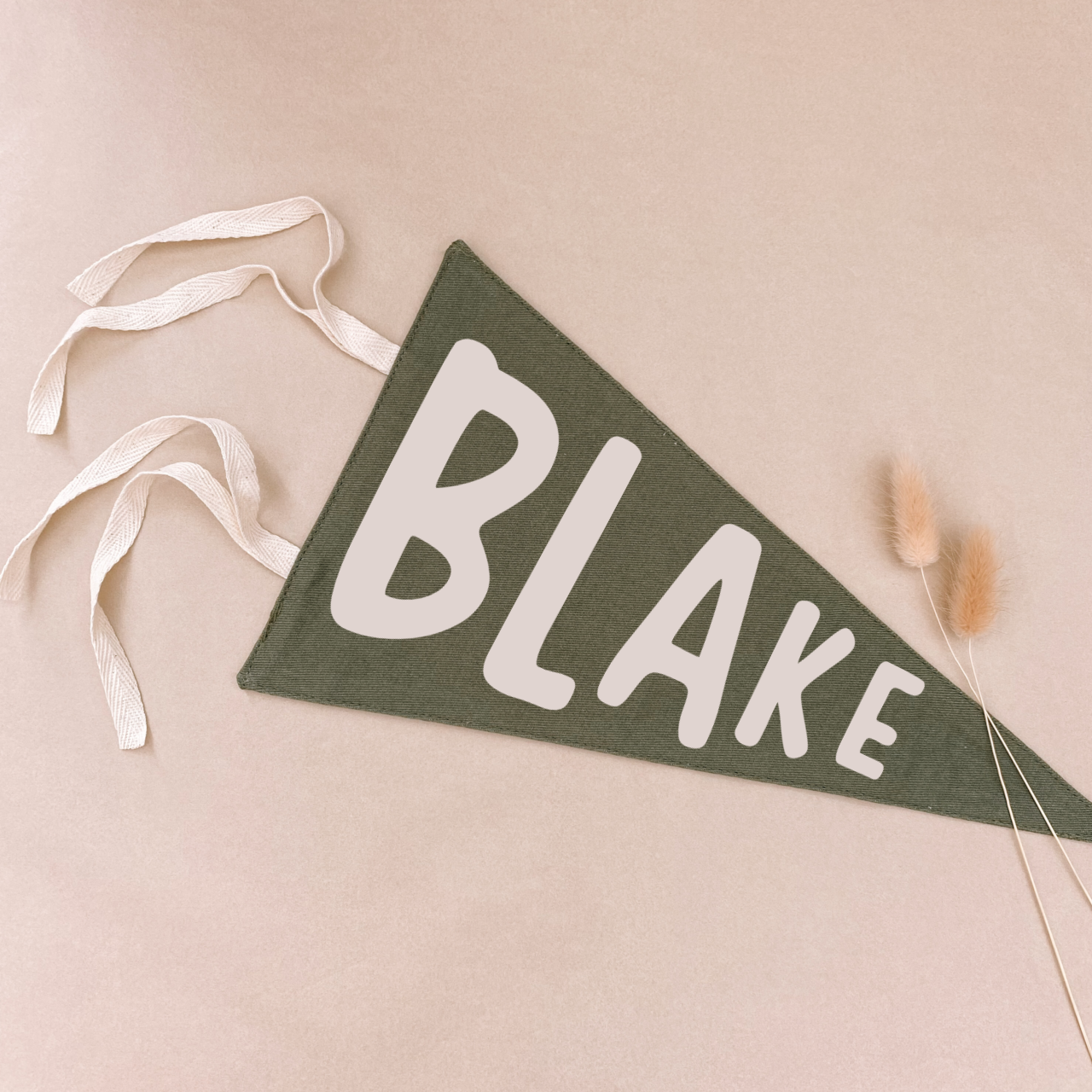 Personalised name tie up pennant flag / wall hanging