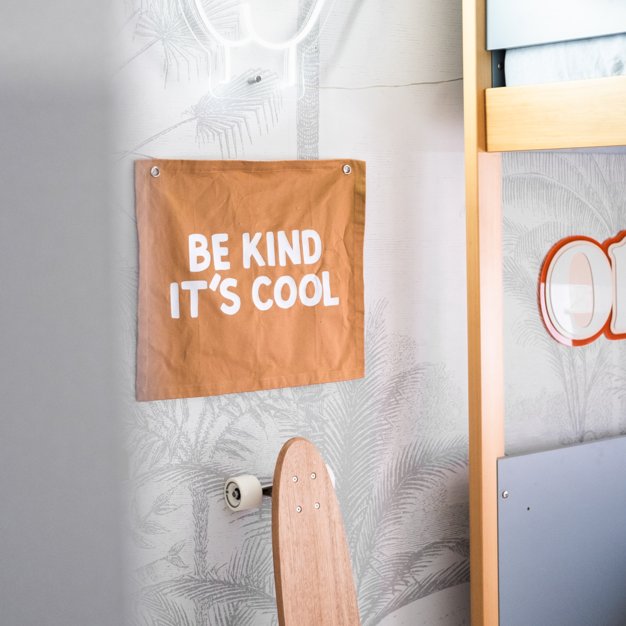 Be kind it’s cool kids wall banner / wall hanging ~ Camel