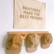 Brothers bedroom styling. Brothers bedroom wall decor. Brothers bedroom wall banner. Brothers wall banner. Brothers bedroom inspo. Brothers bedroom decor ideas. Shared boys bedroom decor. Brothers make the best friends banner. Shared boys room inspo. Brothers wall decor.