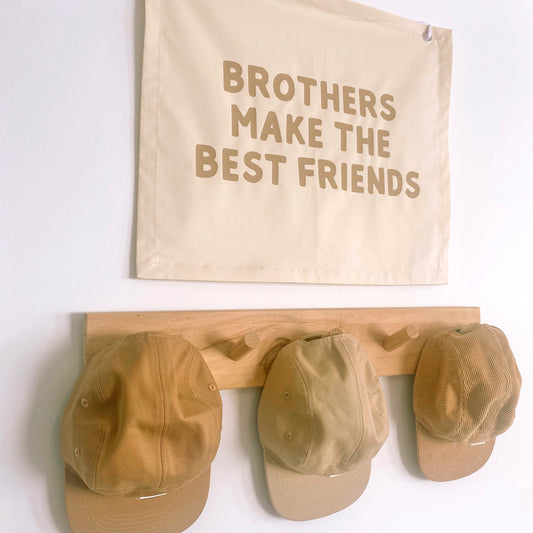 Brothers bedroom styling. Brothers bedroom wall decor. Brothers bedroom wall banner. Brothers wall banner. Brothers bedroom inspo. Brothers bedroom decor ideas. Shared boys bedroom decor. Brothers make the best friends banner. Shared boys room inspo. Brothers wall decor.