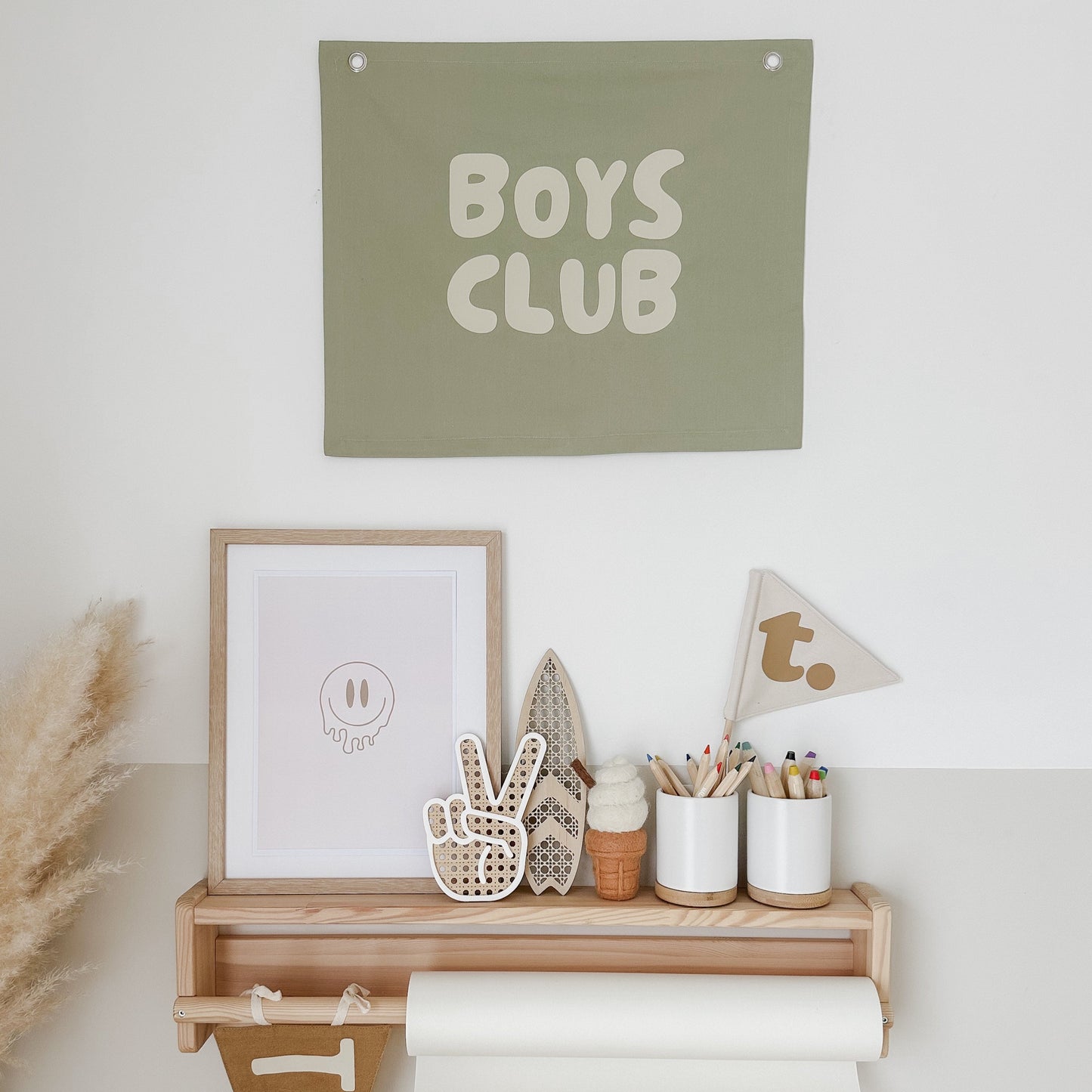 Boys club kids wall banner / wall hanging ~ Fern