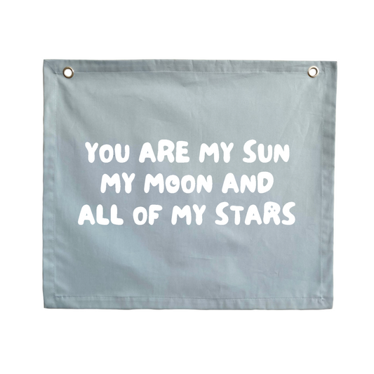 Sun, moon and stars kids wall banner / wall hanging ~ Sky