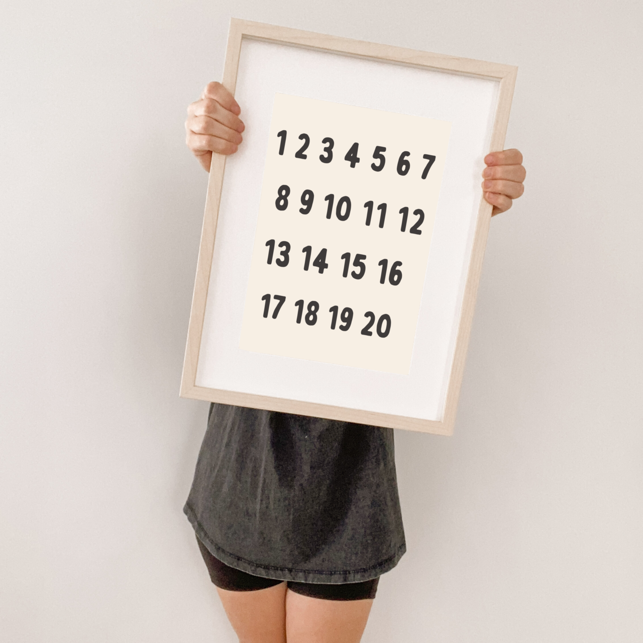 Numbers 1 to 20 kids wall print / wall art~ 10 colours