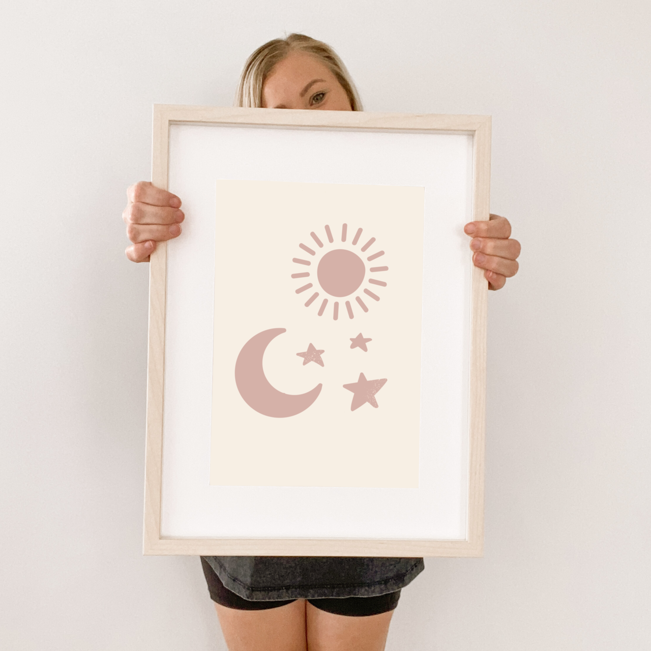 Sun, moon and stars graphic kids wall print / wall art ~ 5 colours