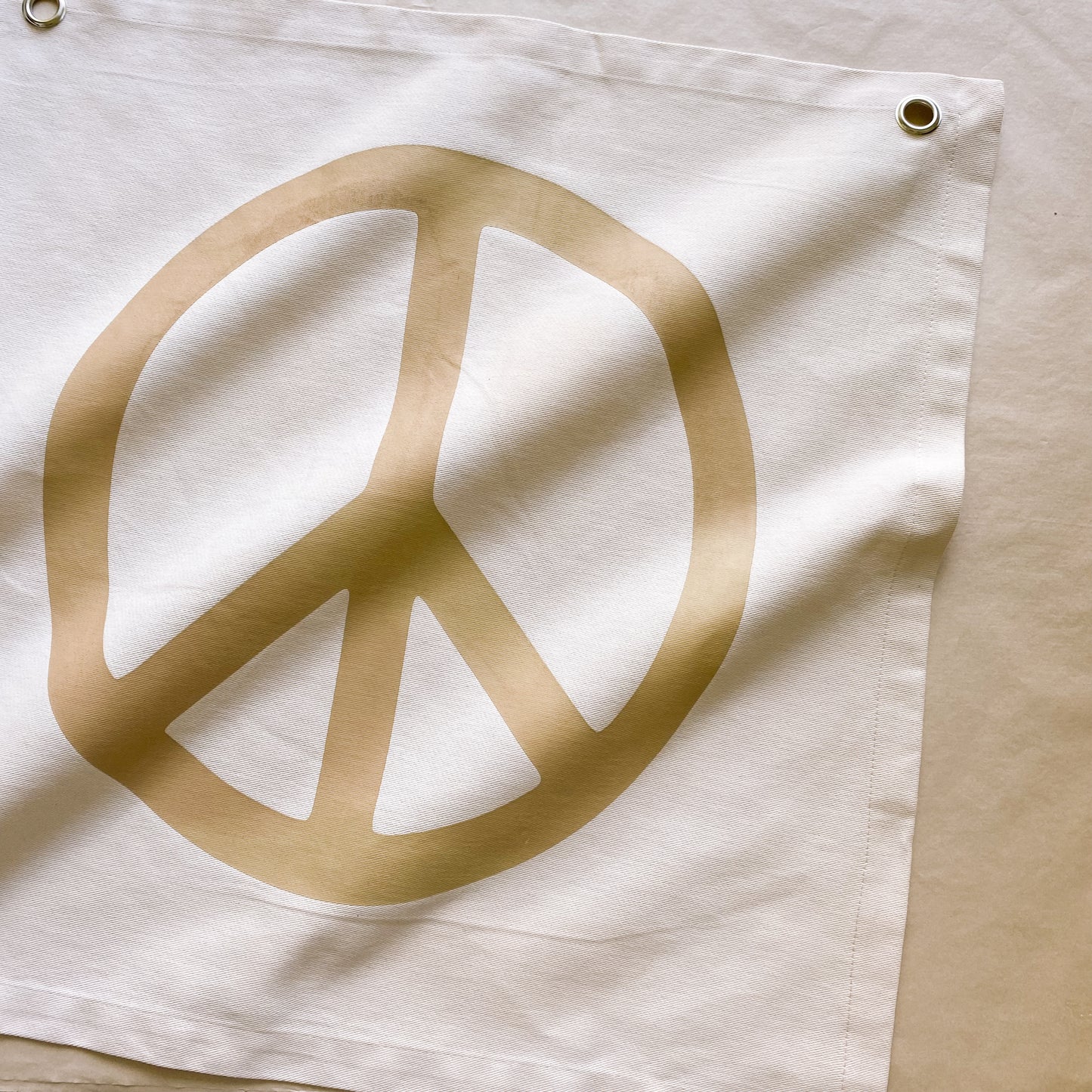 Large peace sign kids wall banner / wall hanging ~ Warm sand